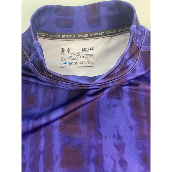 Under Armour Purple Tie Dye ColdGear Top M – Long Sleeve Fitted, EUC - Picture 6 of 8